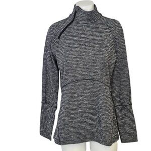 Lululemon Brisk Running 1/2 Zip Coco Pique Black White, Pullover, Long Sleeve